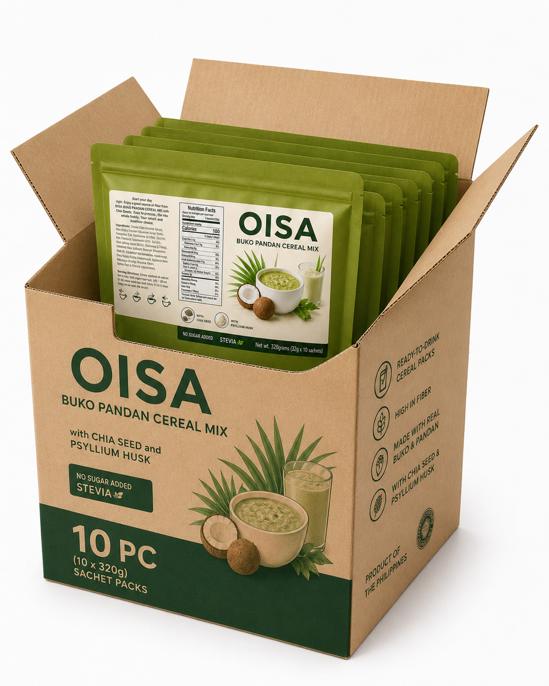 OISA Buko Pandan Cereal Mix 10 Pack