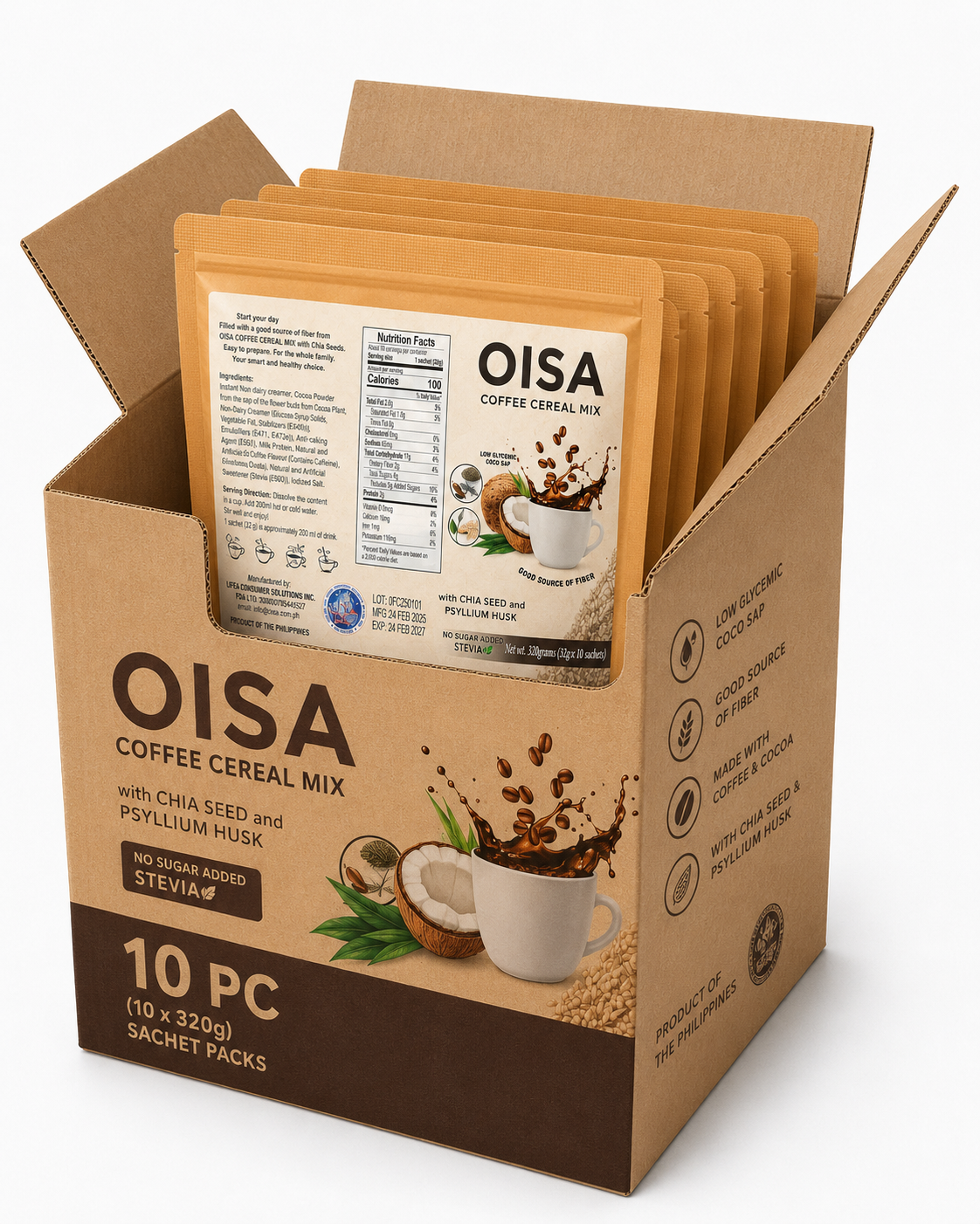 OISA Coffee Cereal Mix 10 Pack
